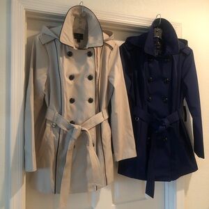 2 NWT JCP Worthington raincoats - contrast detailing